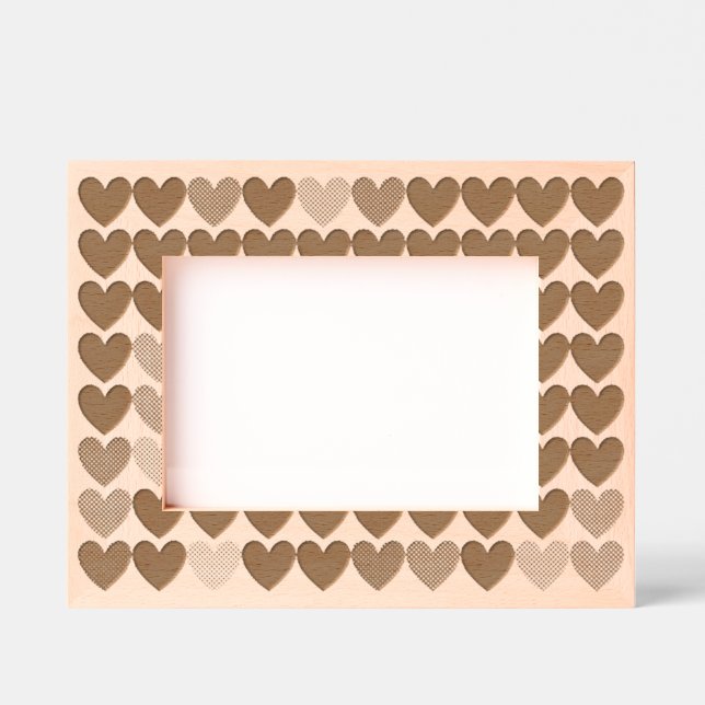 Elegant Hearts in Modern, Simple Pattern Engraved Frames (Front)