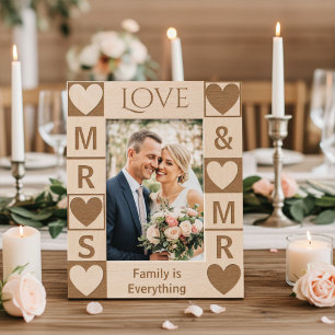 Elegant Hearts, Personalized Newlyweds and Family Engraved Frames