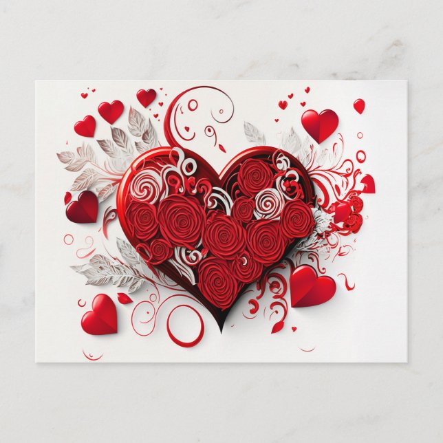 Elegant Hearts Postcard (Front)
