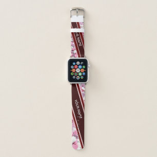 Elegant hearts red striped band with your name