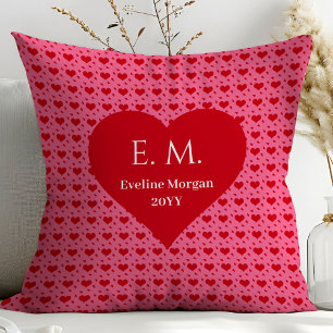 Elegant Hearts Valentine Gift for Wife Personalize Throw Pillow
