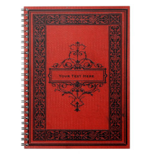 Elegant Hearts Vintage Book Cover Goth notebook