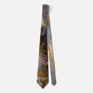 Elegant Heavenly Gold Gate, Gold Text Neck Tie