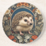 Elegant Hedgehog William Morris Inspired Coaster<br><div class="desc">Add a touch of artistry to your coffee table with the "Elegant Hedgehog William Morris Inspired" coaster. This stunning piece features a charming hedgehog design surrounded by intricate floral motifs inspired by the timeless patterns of William Morris. This coaster not only protects your surfaces but also serves as a beautiful...</div>