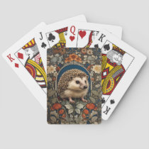 Elegant Hedgehog William Morris Inspired Poker Cards