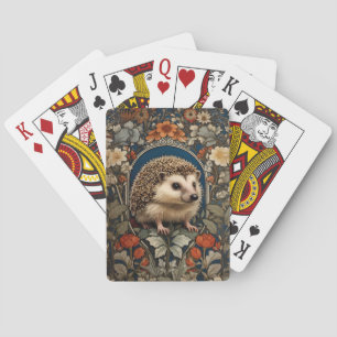 Elegant Hedgehog William Morris Inspired Poker Cards