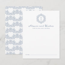 Elegant Heirloom Crest Dusty Blue Wedding Monogram