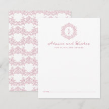 Elegant Heirloom Crest Pink Wedding Monogram