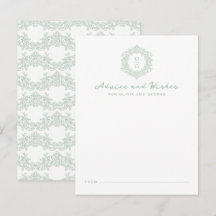 Elegant Heirloom Crest Sage Green Wedding Monogram
