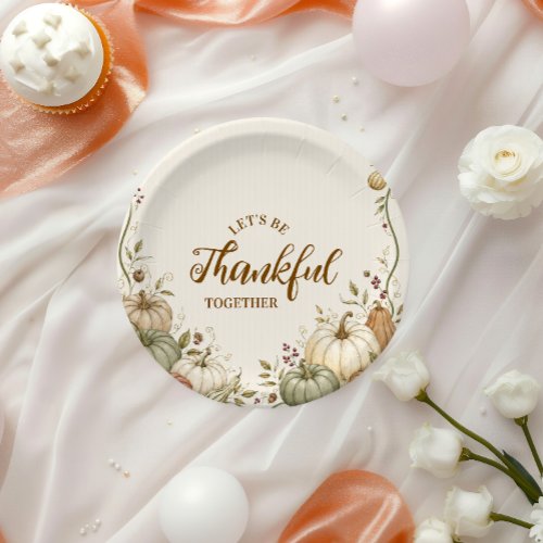 Elegant Heirloom Pumpkin Thanksgiving Paper Plates