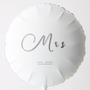 Elegant Helium Balloon – "Mrs" Script Design