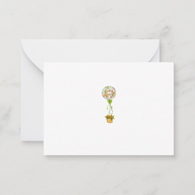 Elegant Hello Baby Shower Thank You Card (Back)