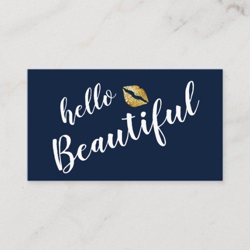 Elegant Hello Beautiful Makeup Artist Business Card