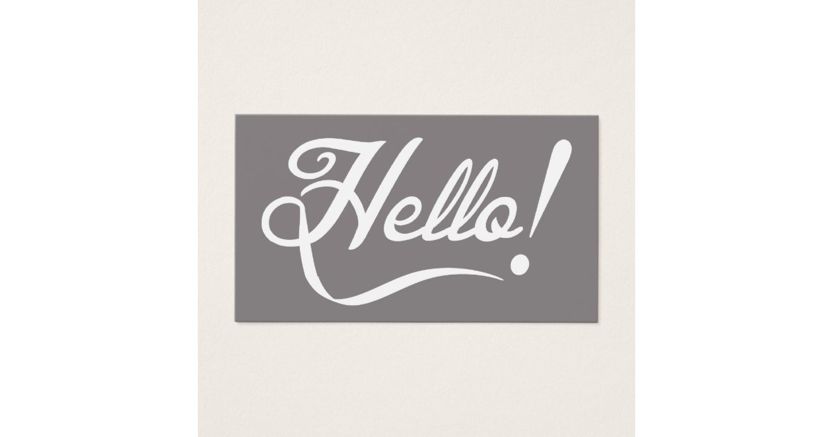 Elegant Hello Business Card | Zazzle.com