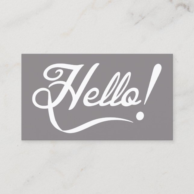 Elegant Hello Business Card (Front)