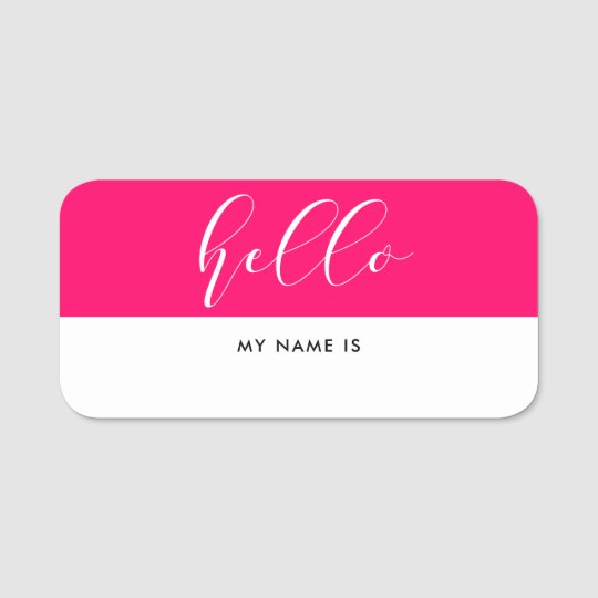 Elegant Hello my name is dry erase Name Tag