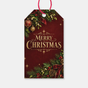 Elegant Heritage Christmas, Vintage Botanical new Gift Tags