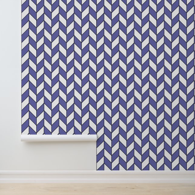 Elegant Herringbone Chevron Pattern Wallpaper (Application)