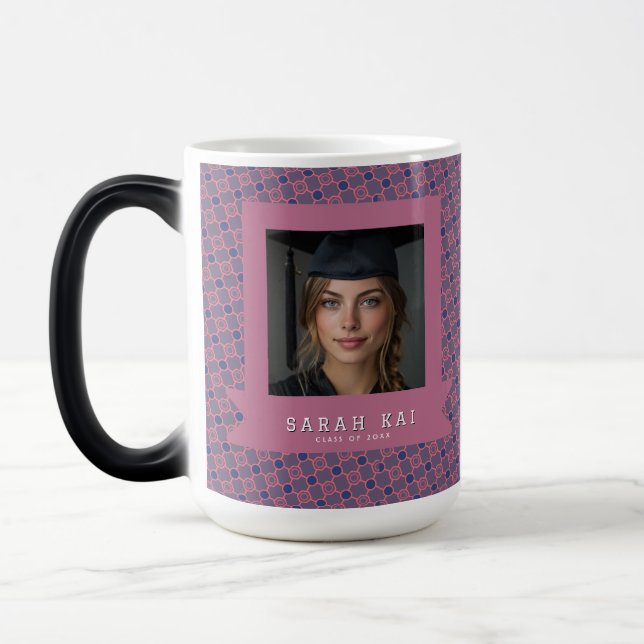 Elegant Hex Pattern Commencement Exercise Color Morph Mug (Left)