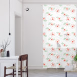 Elegant Hibiscus Floral  Sheer Curtains