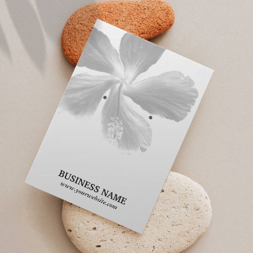 Customizable Elegant Hibiscus Flower Earring Holder Business Cards