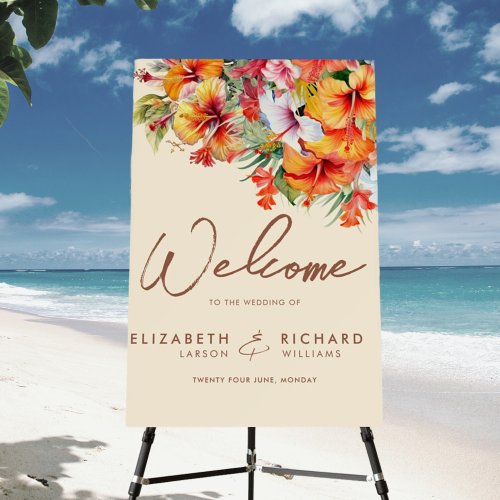 Elegant Hibiscus Flower Tropical Floral Wedding Foam Board