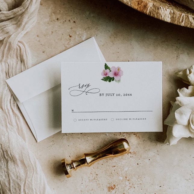 Elegant  Hibiscus RSVP  Save The Date (Creator Uploaded)