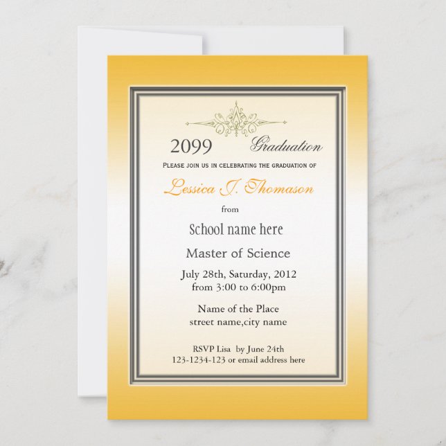 Elegant high achievement graduation announcement (Front)