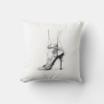 Elegant High Heel Foot - Feminine Style Throw Pillow