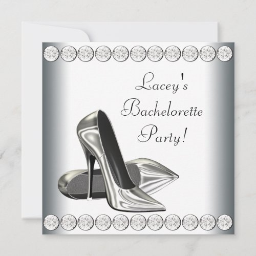 Elegant High Heels Bachelorette Party Personalized Invitation