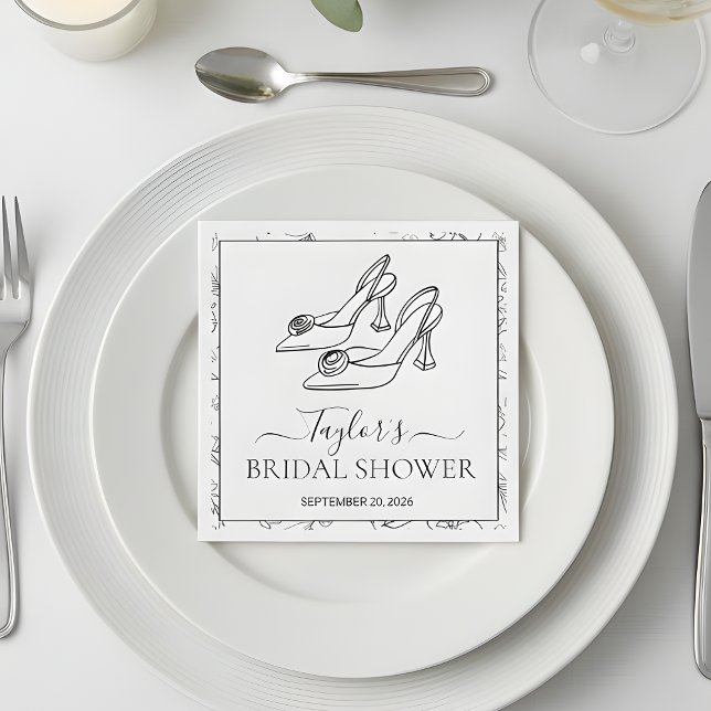 Elegant High Heels Floral Bridal Shower  Napkins (Creator Uploaded)