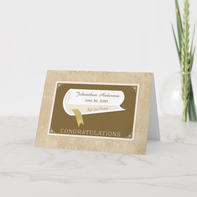 Elegant High School Graduation Congratulations Card (Front)