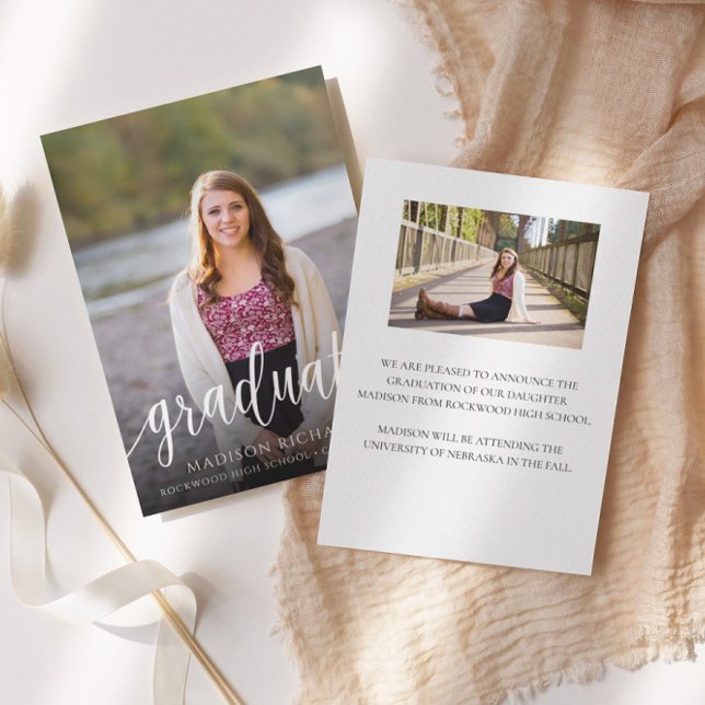 Elegant High School Graduation Photo Announcement (Creator Uploaded)