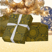 Elegant hindu mandala pattern green gold diwali