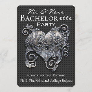 Elegant "His & Hers" Bachelorette Party Invite