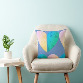 Elegant His Hers Half Hearts Yellow Green Pattern