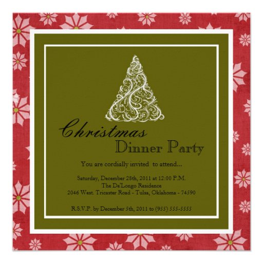 Elegant Christmas Dinner Party Invitations 7