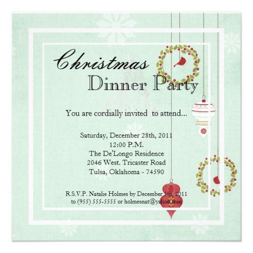 Formal Christmas Dinner Invitation 3