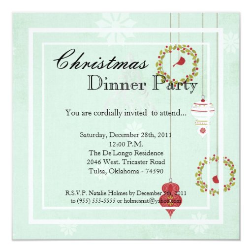 Elegant Christmas Dinner Party Invitations 8