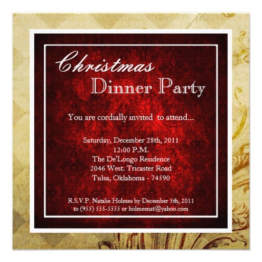 Elegant Christmas Dinner Party Invitations 6