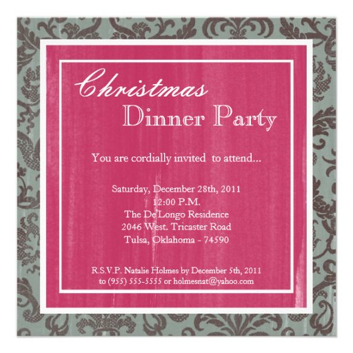 Elegant Christmas Dinner Party Invitations 2