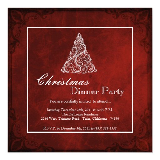 Elegant Christmas Dinner Party Invitations 4