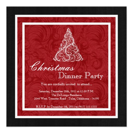 Elegant Christmas Dinner Party Invitations 5