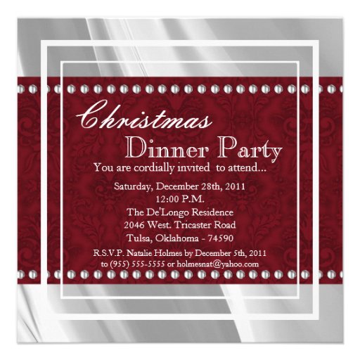Elegant Christmas Dinner Party Invitations 9