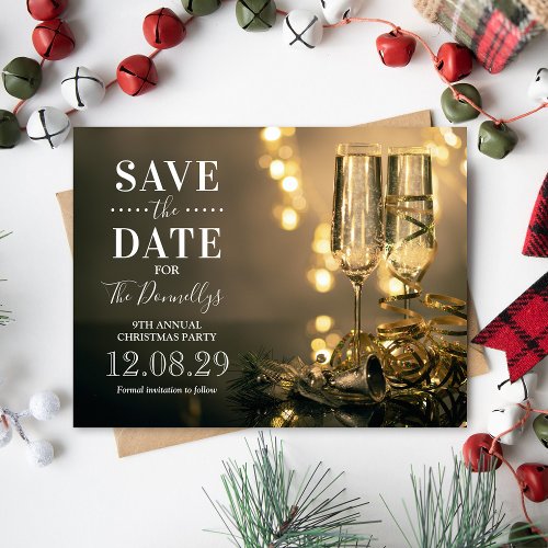 Elegant Holiday Christmas Party Save the Date Announcement Postcard