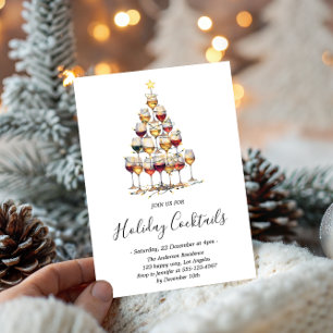 Elegant Holiday Cocktail Festive Drinks Christmas Invitation