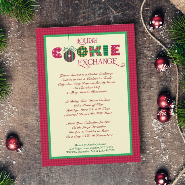 Elegant Holiday Cookie Exchange Invitation (Creator Uploaded)