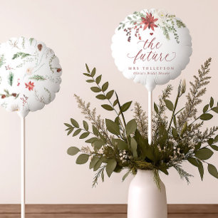 Elegant Holiday December Christmas Bridal Shower Balloon