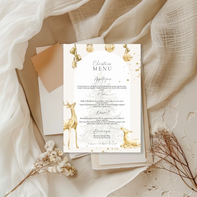 Elegant Holiday Dinner Menu Party Invite (Creator Uploaded)