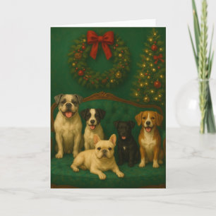Elegant Holiday Dog Portrait Christmas Card 